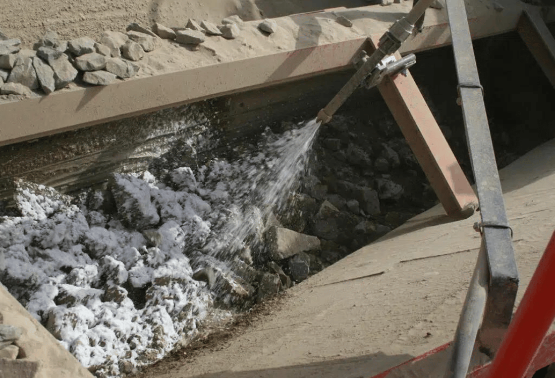 A foam sprinkler system in the mining industry.