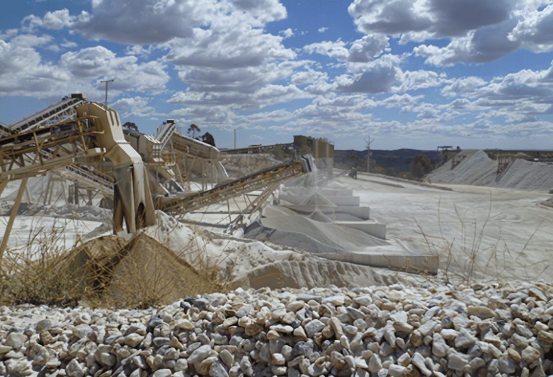 Several machines providing dust suppression for quarries. 